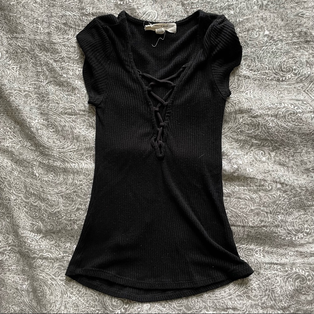 Black Urban Outfitters Fitted Ribbed top